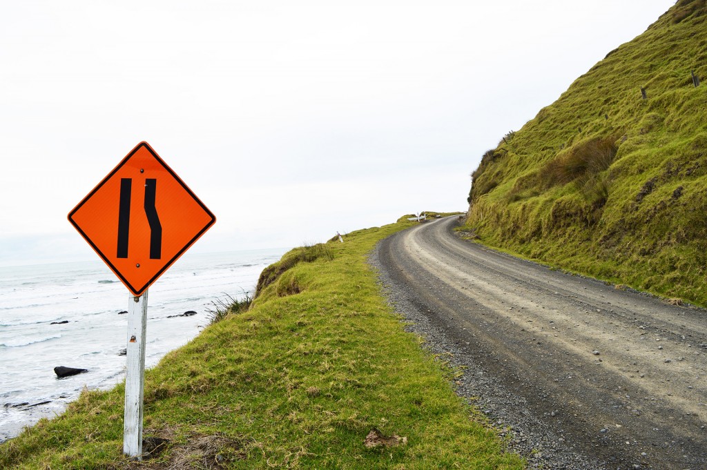 A sign along Te Aroa Lighthouse's road